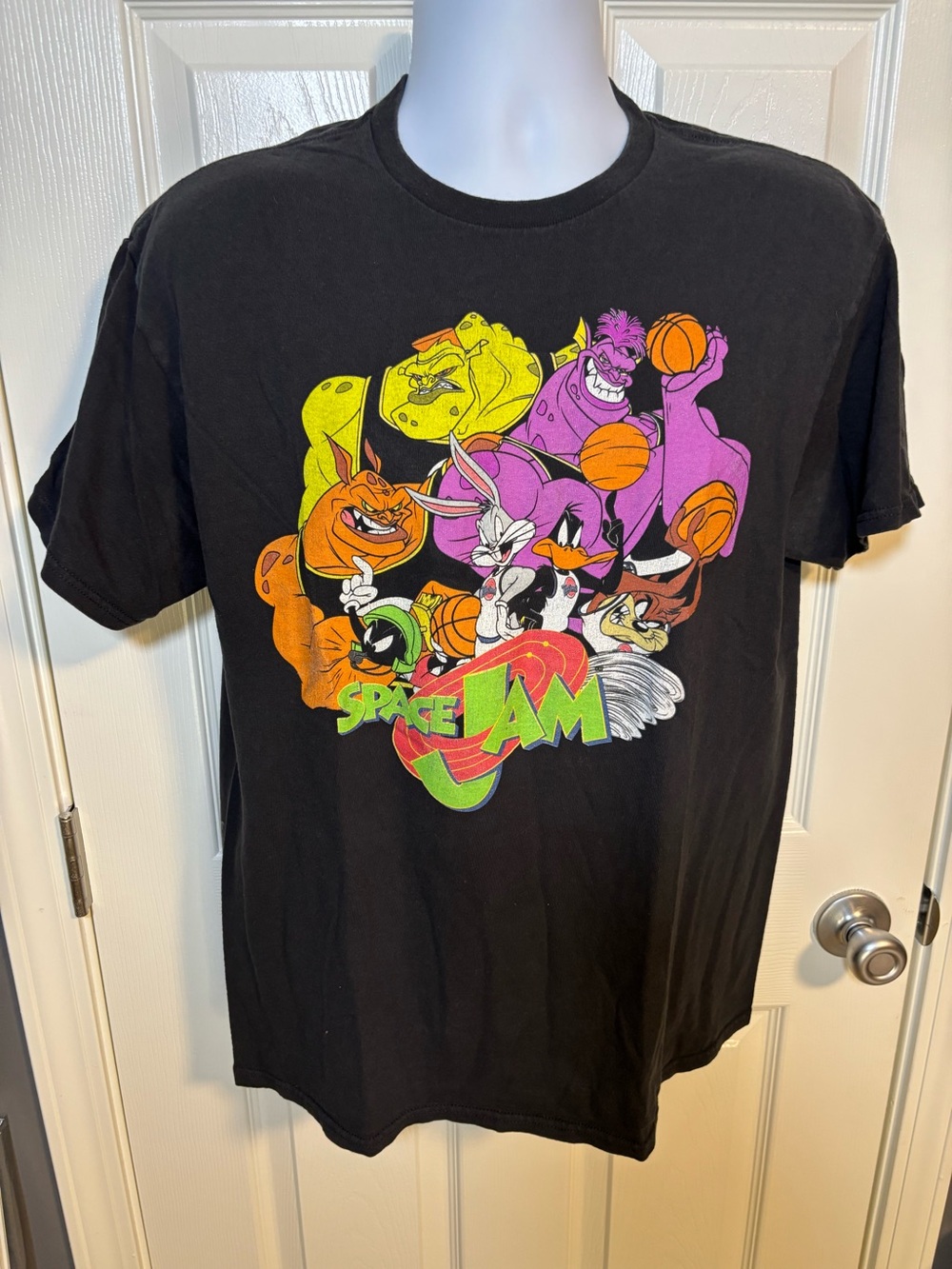 Space Jam Looney Tunes black Cotton T-Shirt size large